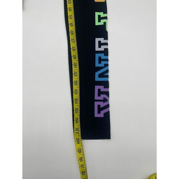 PINK Victoria’s Secret Leggings Neon Logo on Side Sz XS Black - Picture 2 of 7